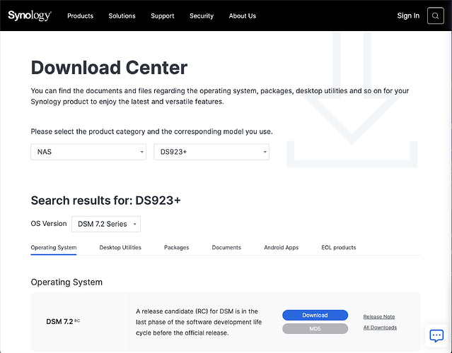 DSM 7.2 Download Center