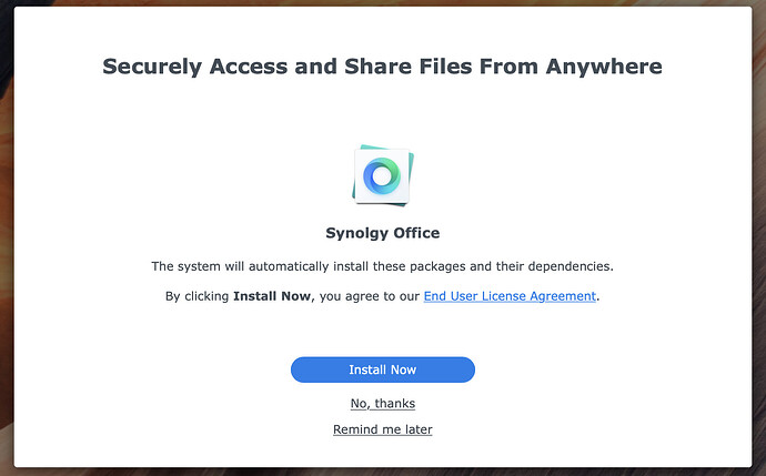 Synology Office Ad?